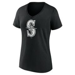 Seattle Mariners Women's Monochrome Personalized Name & Number V-Neck T-Shirt Outlet