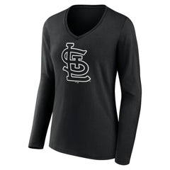 St. Louis Cardinals Women's Monochrome Personalized Name & Number Long Sleeve V-Neck T-Shirt Near Me