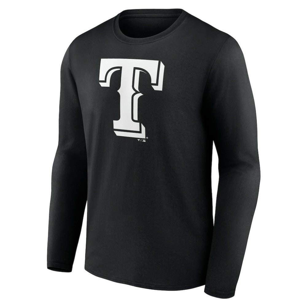 Texas Rangers Monochrome Personalized Name & Number Long Sleeve T-Shirt Near Me