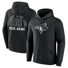 Toronto Blue Jays Monochrome Personalized Name & Number Pullover Hoodie Discount