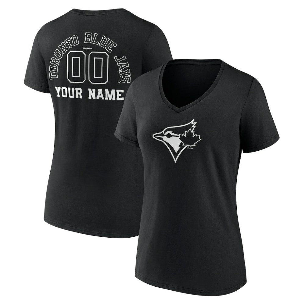 Toronto Blue Jays Women's Monochrome Personalized Name & Number V-Neck T-Shirt Online