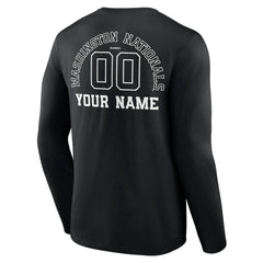 Washington Nationals Monochrome Personalized Name & Number Long Sleeve T-Shirt Discount