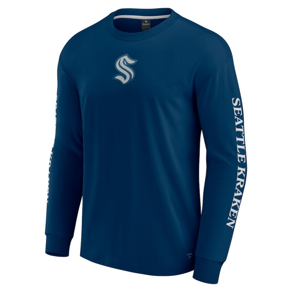 Seattle Kraken Fanatics Elements Strive Long Sleeve T-Shirt - Navy | Fanatics Lifestyle