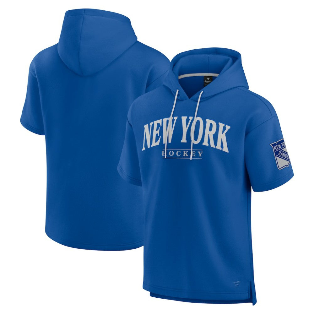 New York Rangers Fanatics Elements Ready Short Sleeve Pullover Hoodie - Blue | Fanatics near me