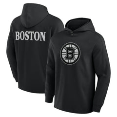 Boston Bruins Fanatics Elements Blaze Tri-Blend Long Sleeve Hoodie T-Shirt - Black | Fanatics Clearance