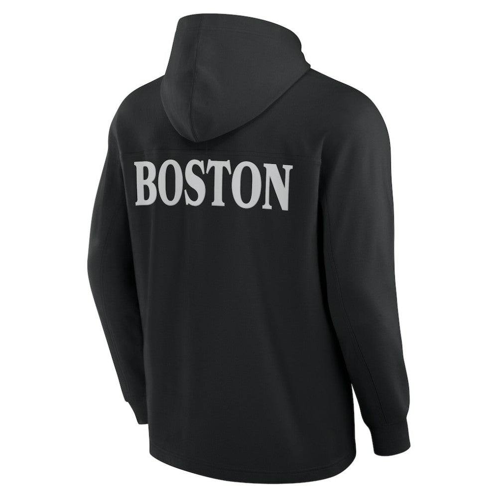 Boston Bruins Fanatics Elements Blaze Tri-Blend Long Sleeve Hoodie T-Shirt - Black | Fanatics Clearance