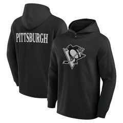 Pittsburgh Penguins Fanatics Elements Blaze Tri-Blend Long Sleeve Hoodie T-Shirt - Black | Fanatics Clearance
