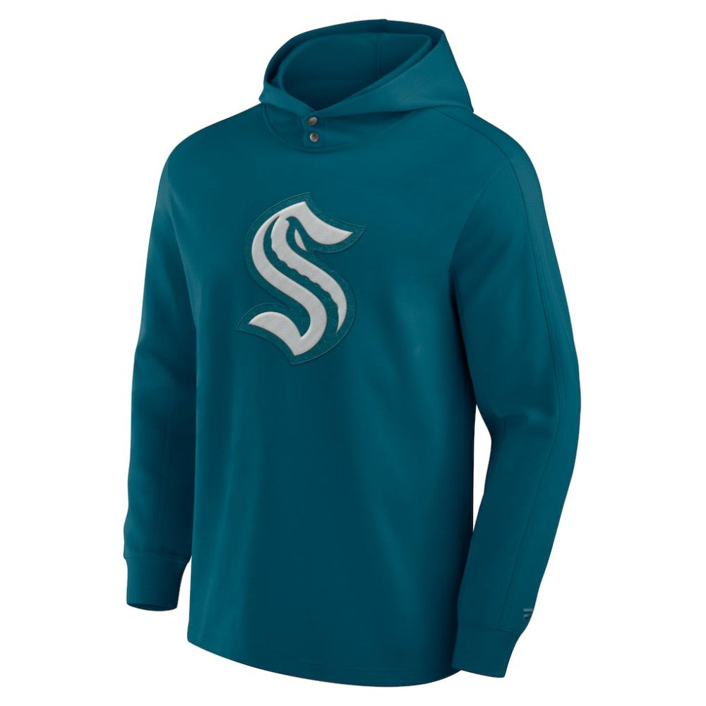Seattle Kraken Fanatics Elements Blaze Tri-Blend Long Sleeve Hoodie T-Shirt - Teal | Fanatics on sale