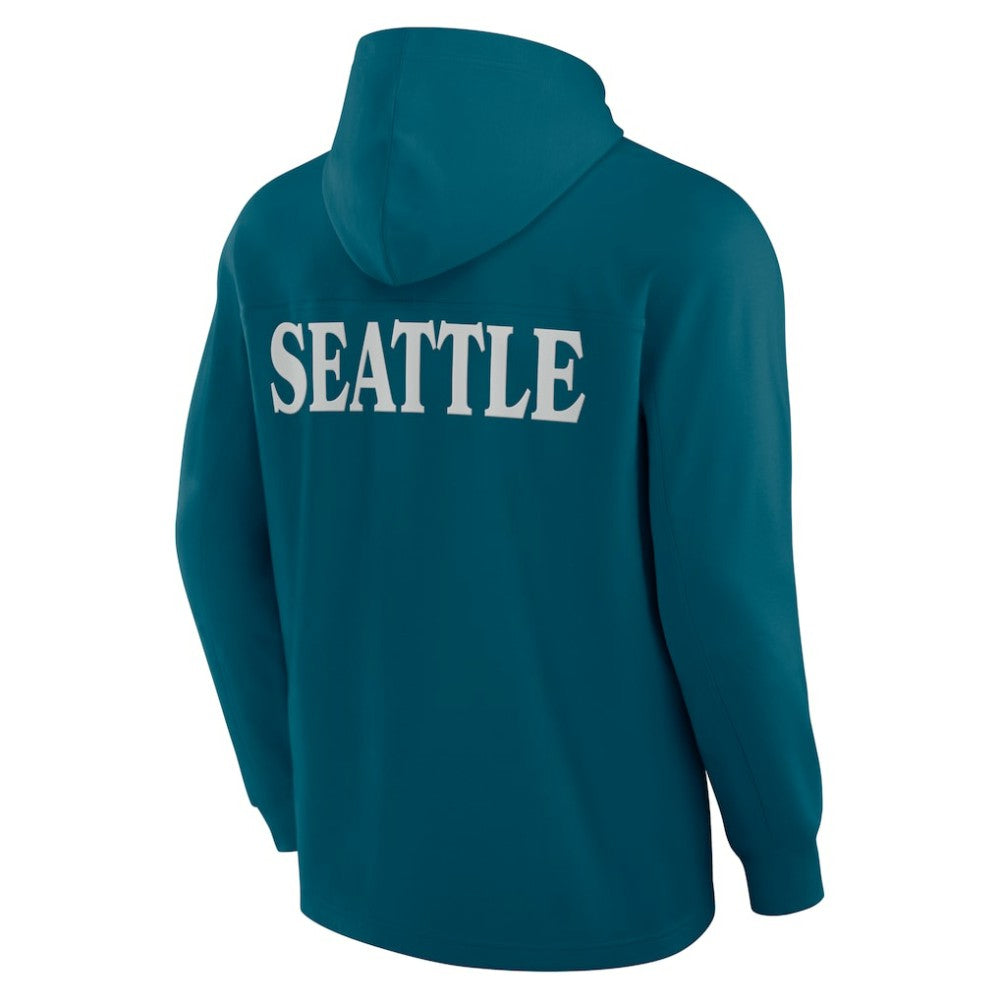 Seattle Kraken Fanatics Elements Blaze Tri-Blend Long Sleeve Hoodie T-Shirt - Teal | Fanatics on sale