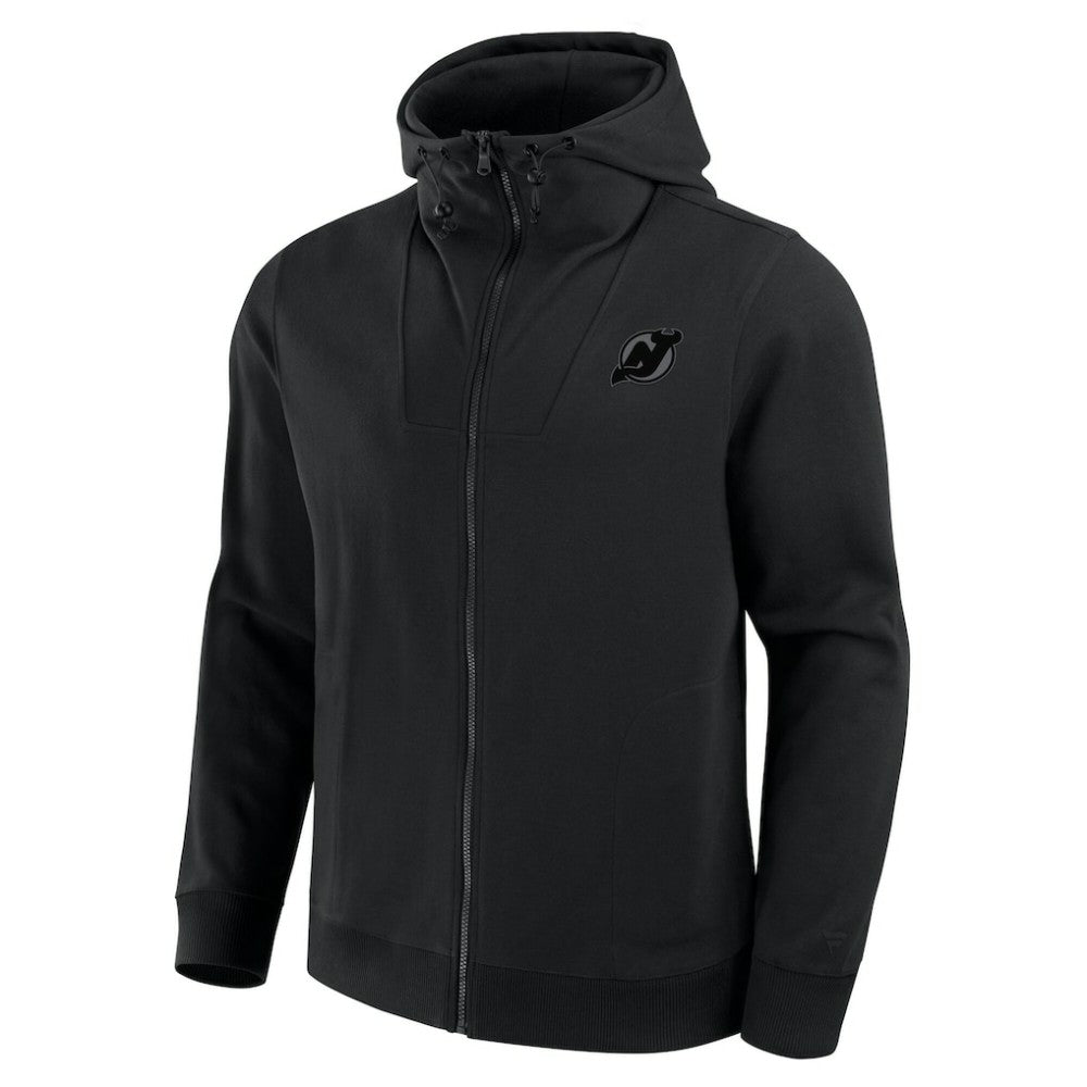 New Jersey Devils Fanatics Elements Tonal Primary Tri-Blend Full-Zip Hoodie - Black | Fanatics Clearance