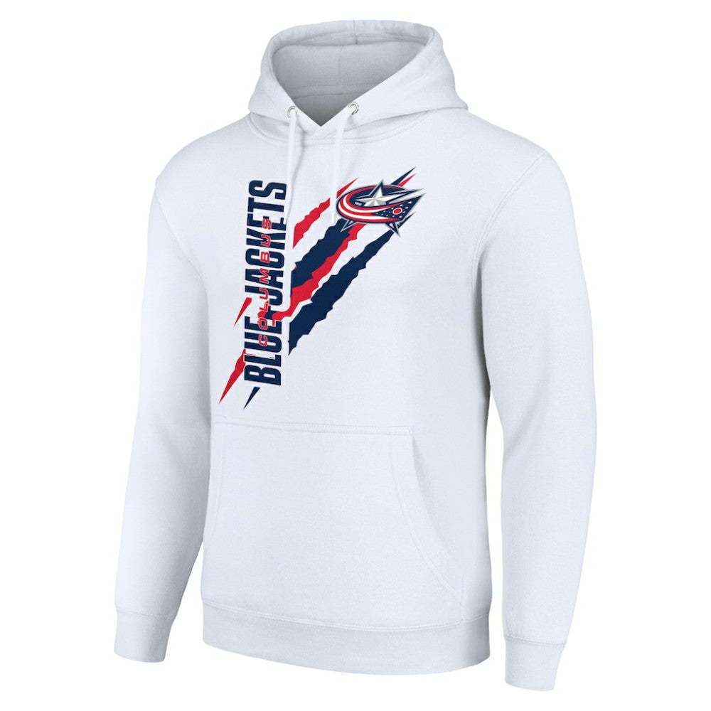 Columbus Blue Jackets Starter Color Scratch Fleece Pullover Hoodie - White | NHL near me