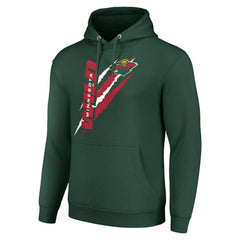 Minnesota Wild Starter Color Scratch Fleece Pullover Hoodie - Green | NHL Lifestyle