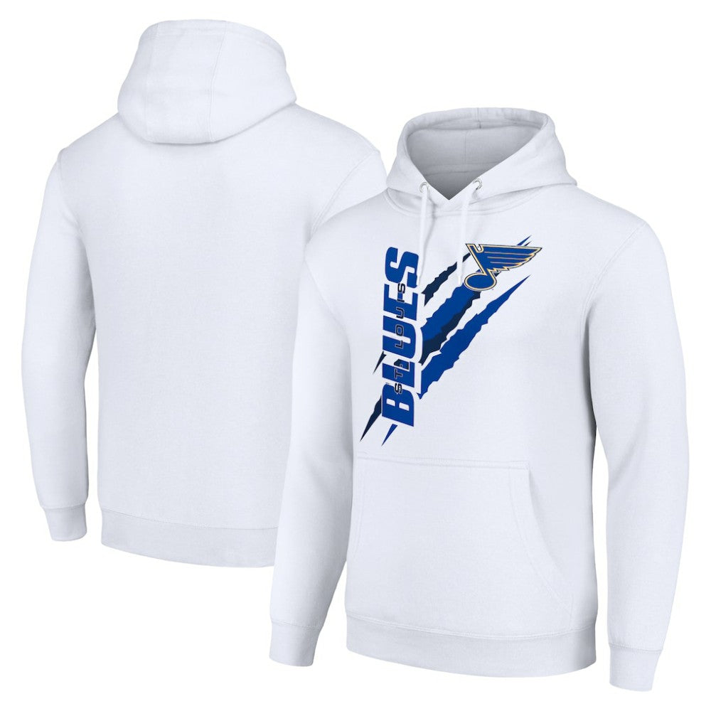 St. Louis Blues Starter Color Scratch Fleece Pullover Hoodie - White | NHL Clearance