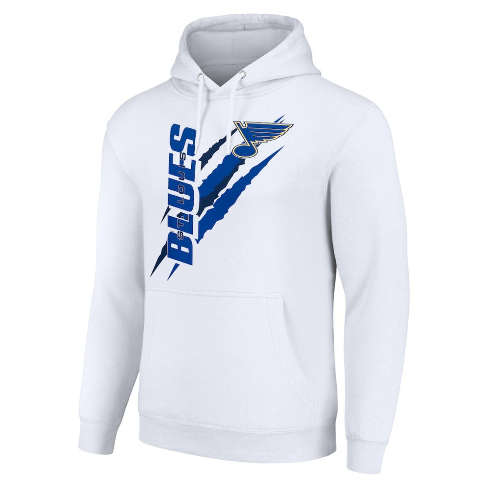 St. Louis Blues Starter Color Scratch Fleece Pullover Hoodie - White | NHL Clearance