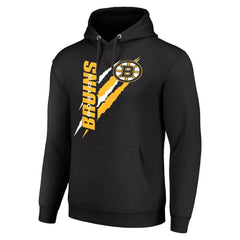 Boston Bruins Starter Color Scratch Fleece Pullover Hoodie - Black | NHL discount