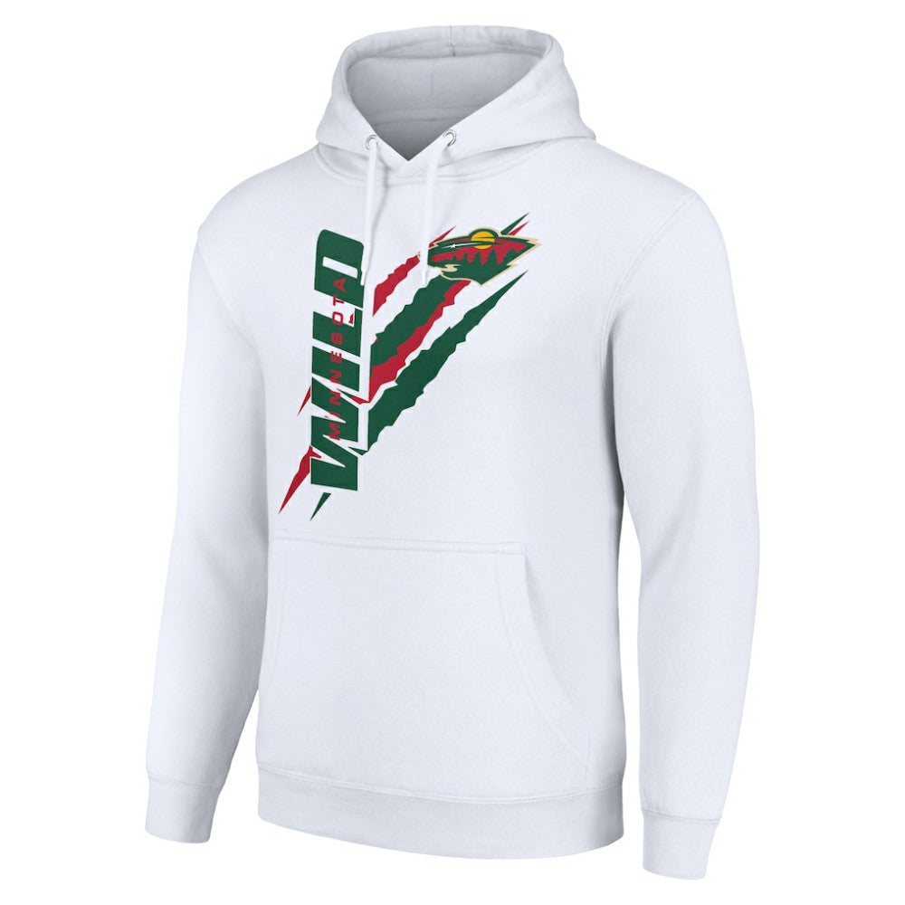 Minnesota Wild Starter Color Scratch Fleece Pullover Hoodie - White | NHL Lifestyle