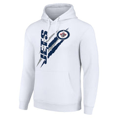 Winnipeg Jets Starter Color Scratch Fleece Pullover Hoodie - White | NHL Clearance