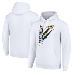 Nashville Predators Starter Color Scratch Fleece Pullover Hoodie - White | NHL Lifestyle
