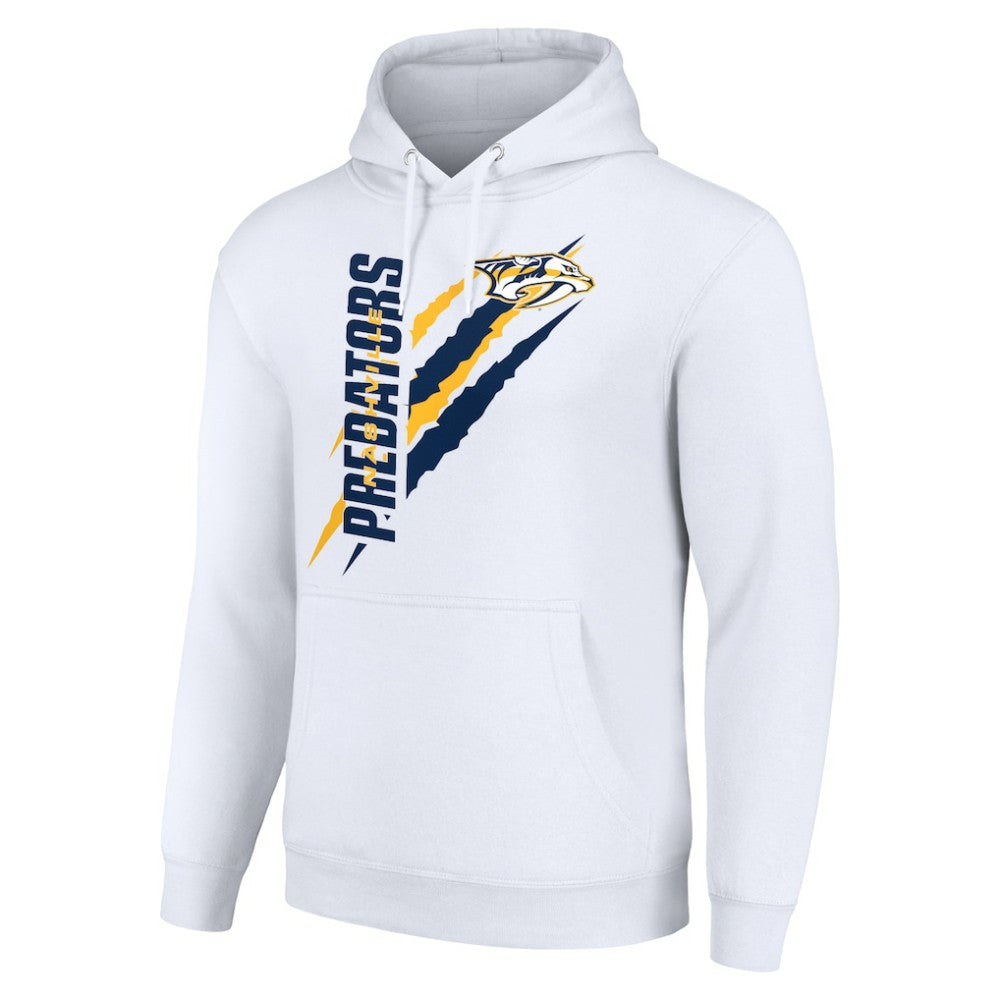 Nashville Predators Starter Color Scratch Fleece Pullover Hoodie - White | NHL Lifestyle