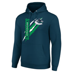Vancouver Canucks Starter Color Scratch Fleece Pullover Hoodie - Blue | NHL Clearance