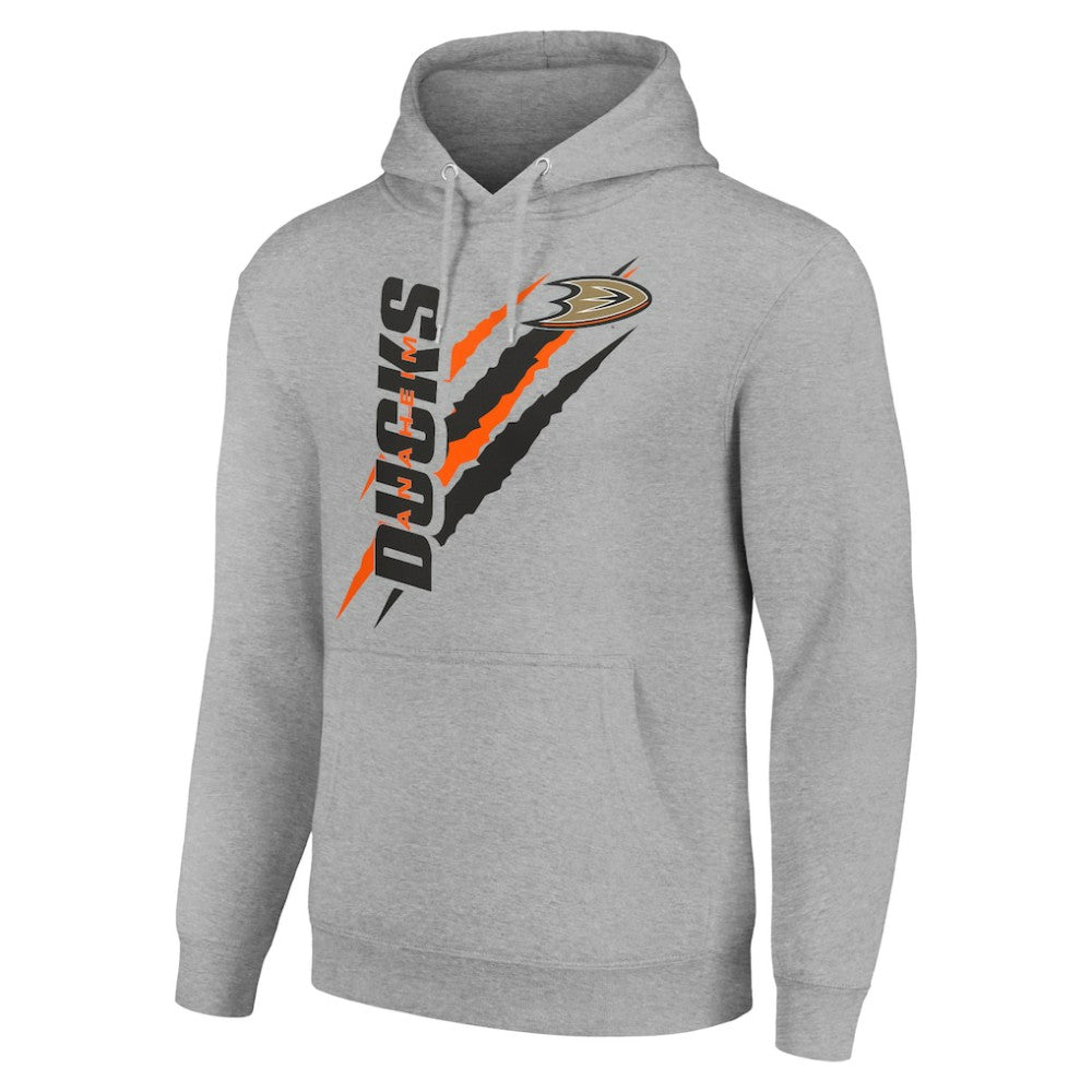 Anaheim Ducks Starter Color Scratch Fleece Pullover Hoodie - Heather Gray | NHL Lifestyle