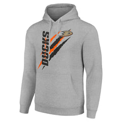 Anaheim Ducks Starter Color Scratch Fleece Pullover Hoodie - Heather Gray | NHL Lifestyle
