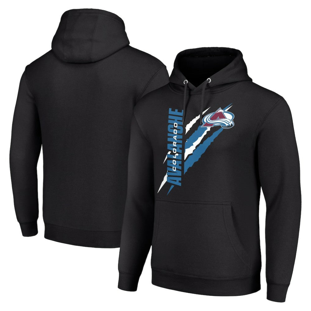 Colorado Avalanche Starter Color Scratch Fleece Pullover Hoodie - Black | NHL on sale