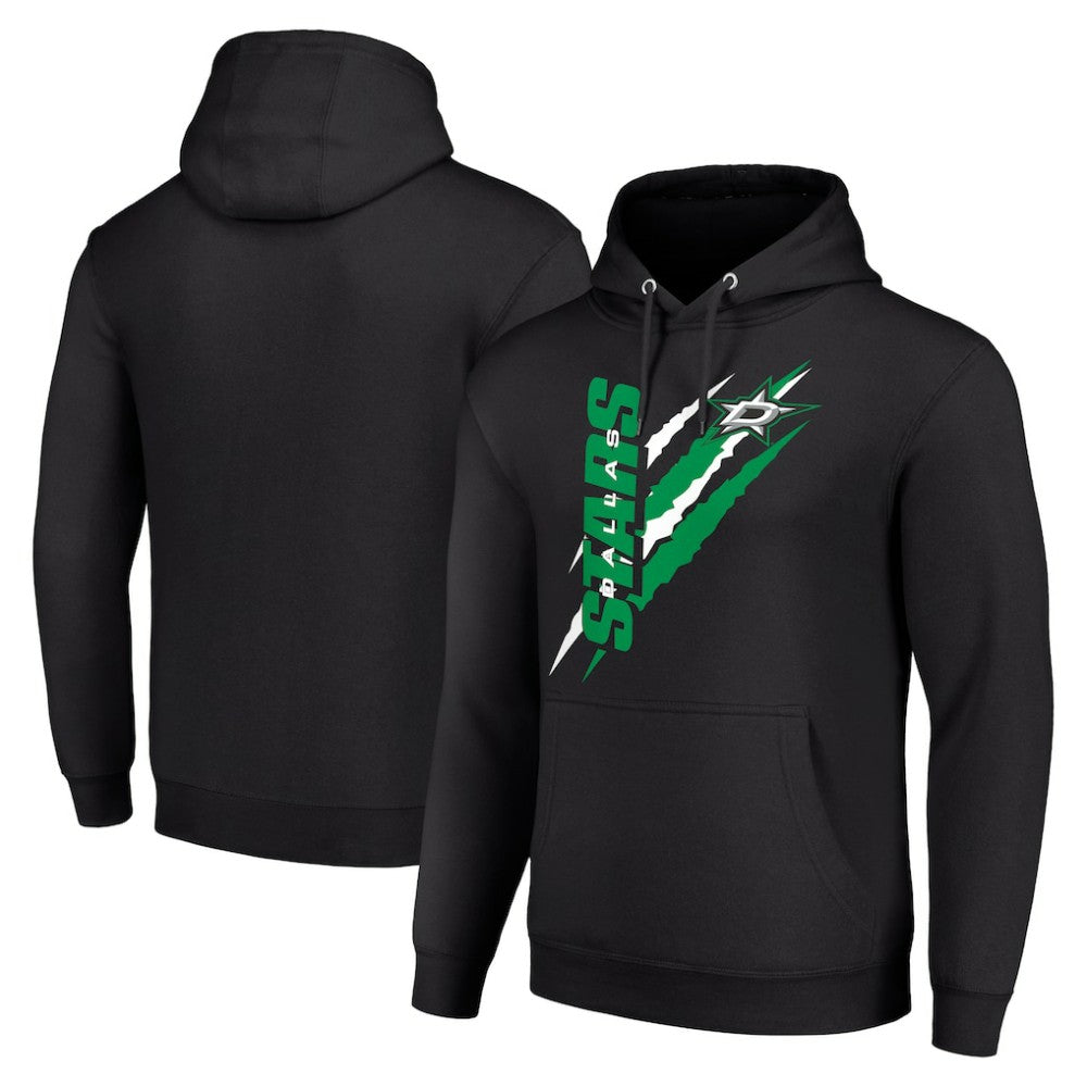 Dallas Stars Starter Color Scratch Fleece Pullover Hoodie - Black | NHL near me