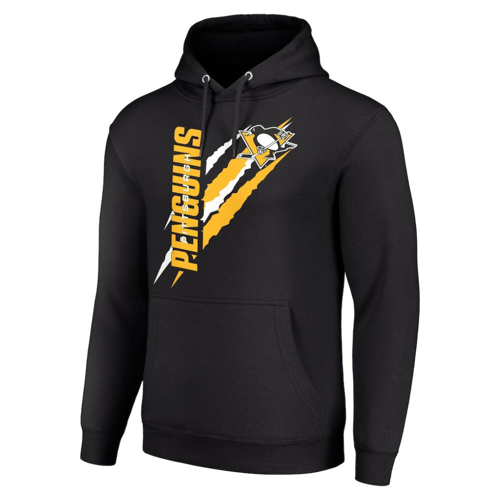 Pittsburgh Penguins Starter Color Scratch Fleece Pullover Hoodie - Black | NHL Lifestyle
