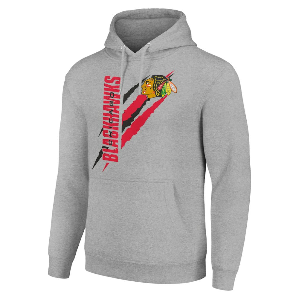 Chicago Blackhawks Starter Color Scratch Fleece Pullover Hoodie - Heather Gray | NHL sale
