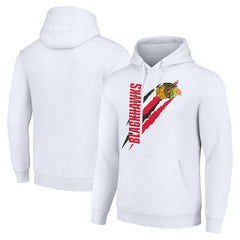 Chicago Blackhawks Starter Color Scratch Fleece Pullover Hoodie - White | NHL sale