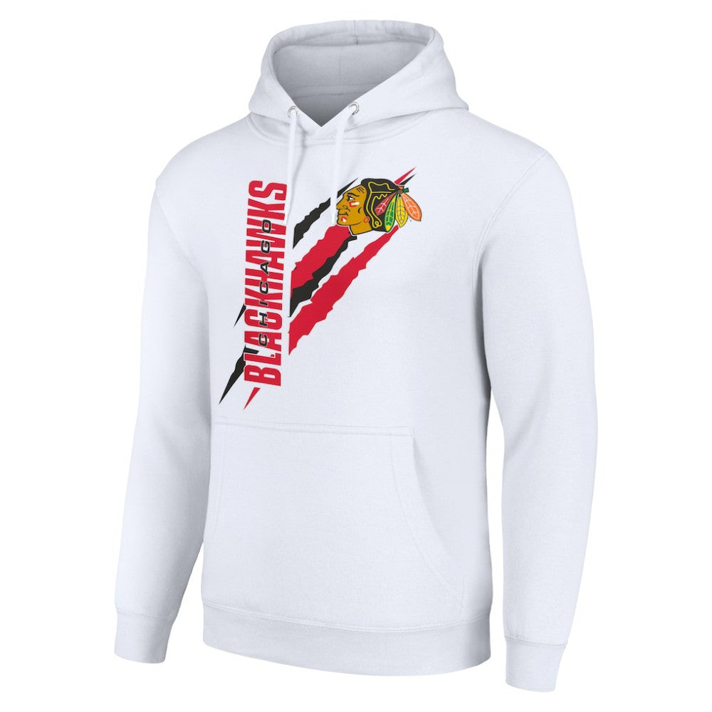 Chicago Blackhawks Starter Color Scratch Fleece Pullover Hoodie - White | NHL sale