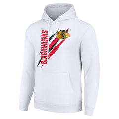 Chicago Blackhawks Starter Color Scratch Fleece Pullover Hoodie - White | NHL sale