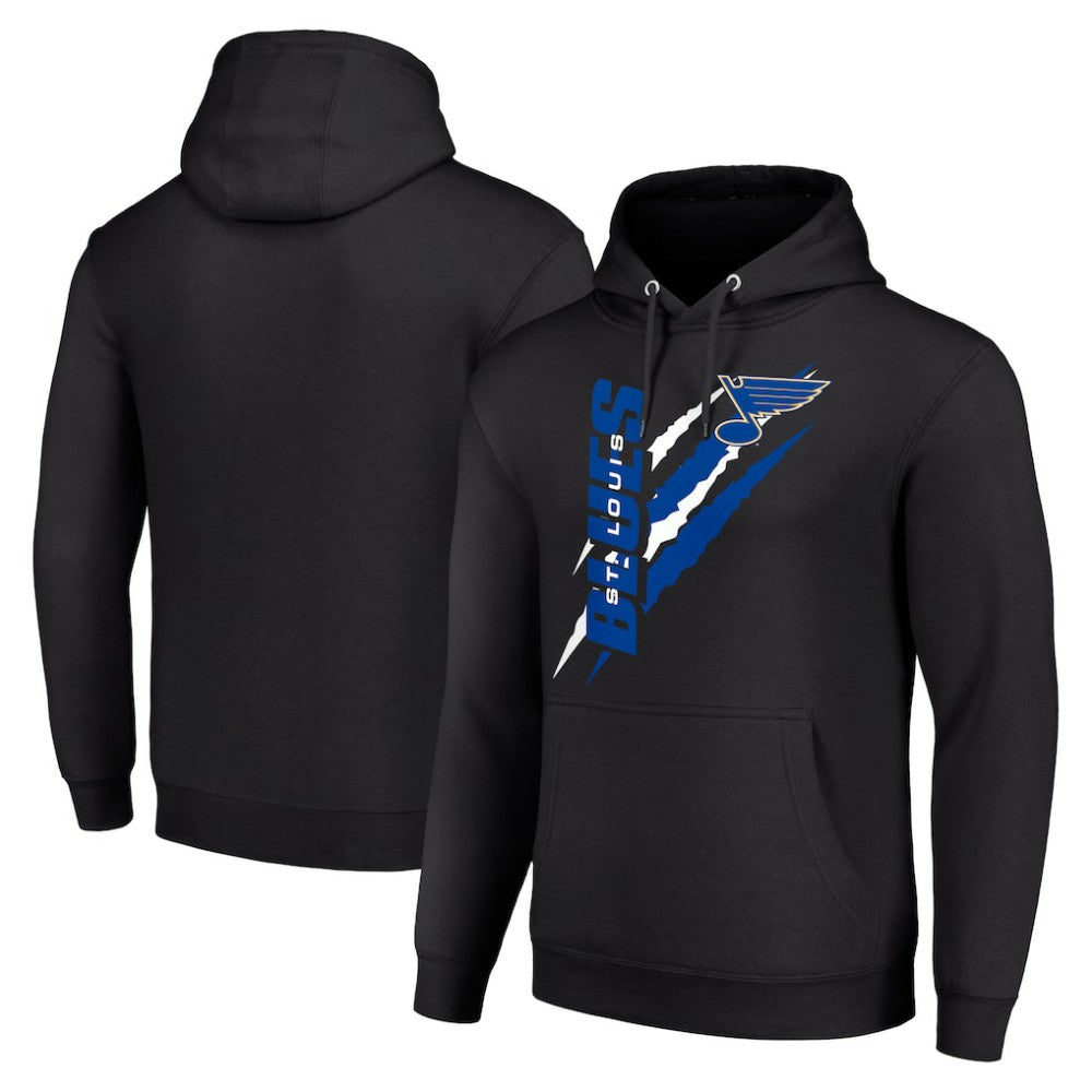 St. Louis Blues Starter Color Scratch Fleece Pullover Hoodie - Black | NHL Lifestyle
