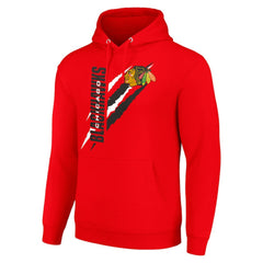Chicago Blackhawks Starter Color Scratch Fleece Pullover Hoodie - Red | NHL near me