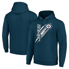 Winnipeg Jets Starter Color Scratch Fleece Pullover Hoodie - Blue | NHL on sale