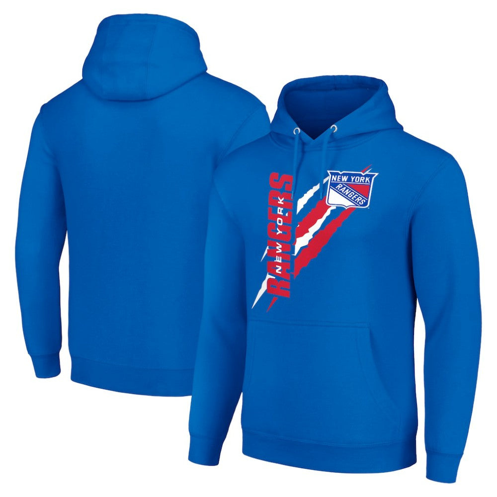 New York Rangers Starter Color Scratch Fleece Pullover Hoodie - Royal | NHL on sale