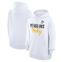Pittsburgh Penguins G-III 4Her by Carl Banks Women's Team Fleece Pullover Hoodie - White | NHL Clearance
