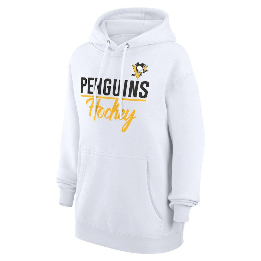 Pittsburgh Penguins G-III 4Her by Carl Banks Women's Team Fleece Pullover Hoodie - White | NHL Clearance