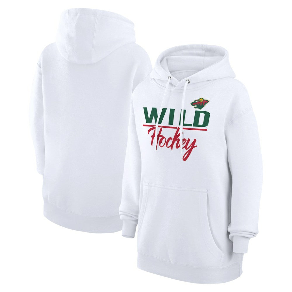 Minnesota Wild G-III 4Her by Carl Banks Women's Team Fleece Pullover Hoodie - White | NHL Clearance