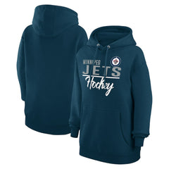 Winnipeg Jets G-III 4Her by Carl Banks Women's Team Fleece Pullover Hoodie - Navy | NHL Clearance