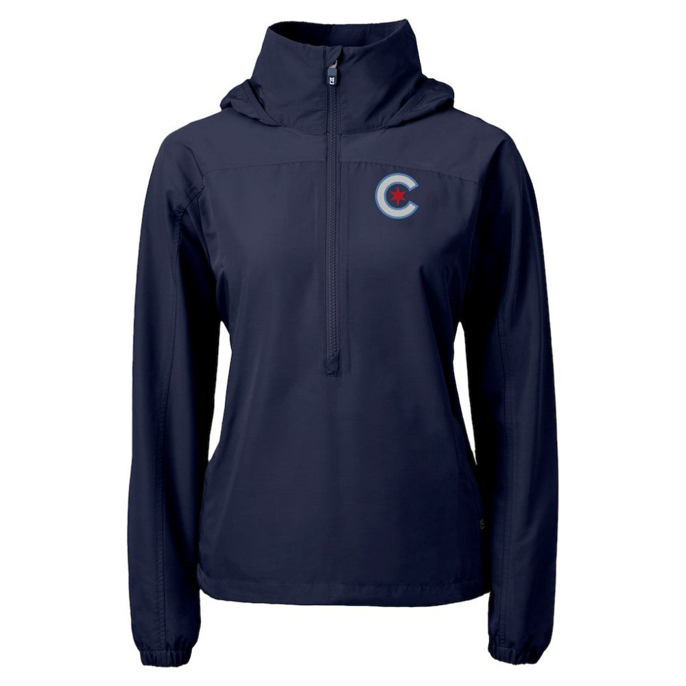 Chicago Cubs Cutter & Buck Women's City Connect Charter Eco Recycled Half-Zip Anorak Jacket Online