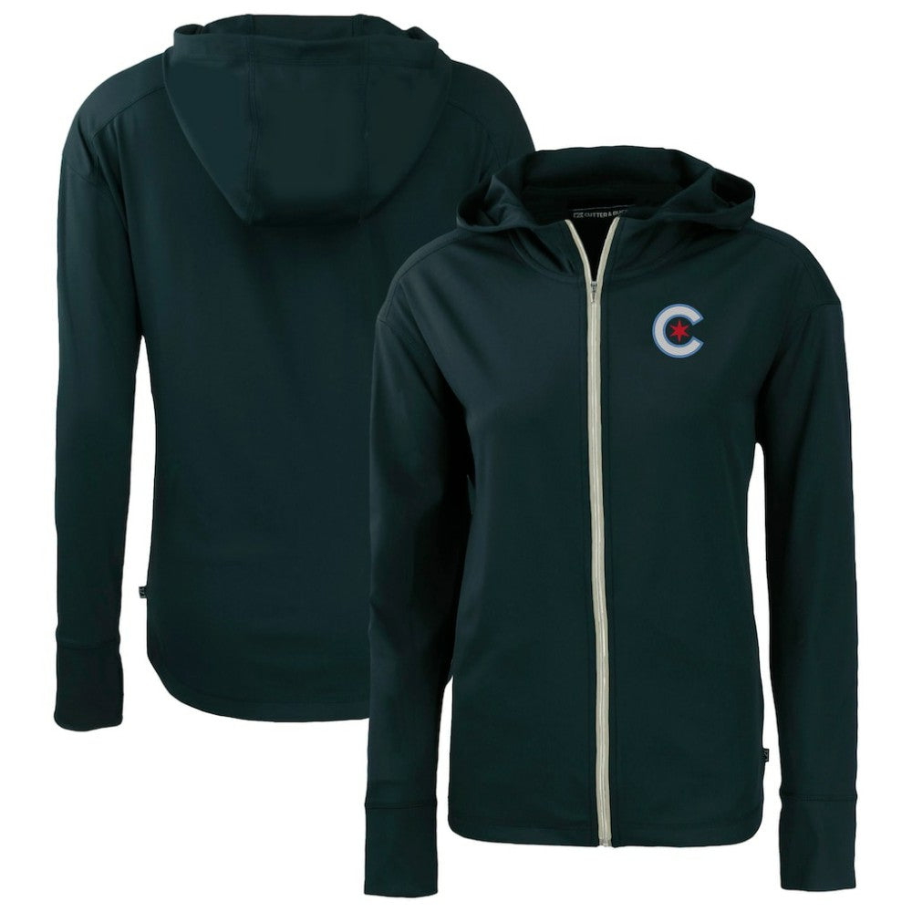 Chicago Cubs Cutter & Buck Women's City Connect Daybreak Eco Recycled Full-Zip Hoodie Sale