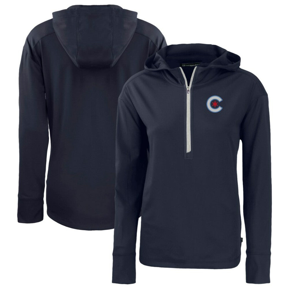 Chicago Cubs Cutter & Buck Women's City Connect Daybreak Eco Recycled Half-Zip Hoodie Online