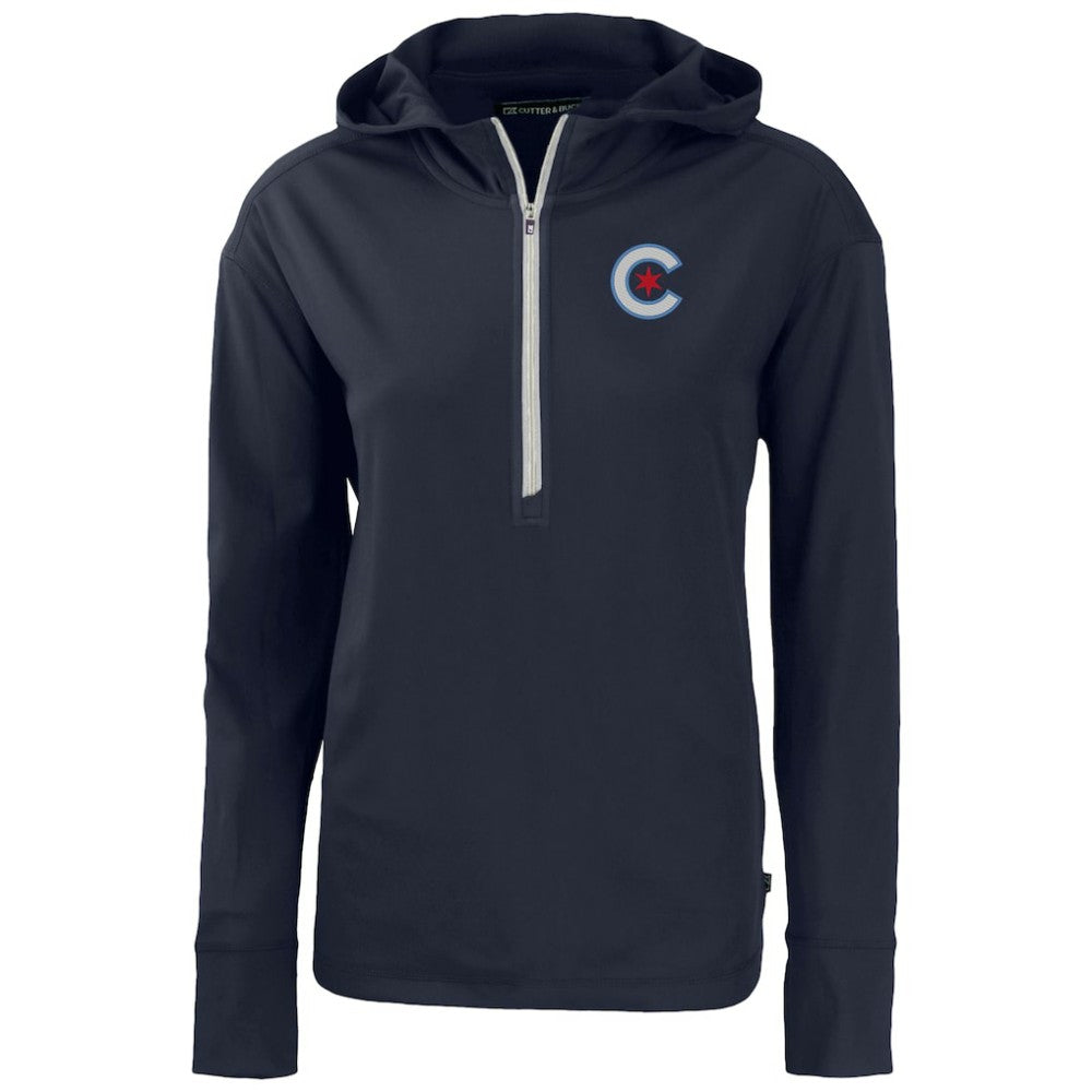 Chicago Cubs Cutter & Buck Women's City Connect Daybreak Eco Recycled Half-Zip Hoodie Online