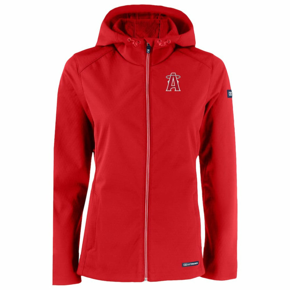 Los Angeles Angels Cutter & Buck Women's City Connect Evoke Eco Softshell Recycled Full-Zip Hoodie Jacket Outlet