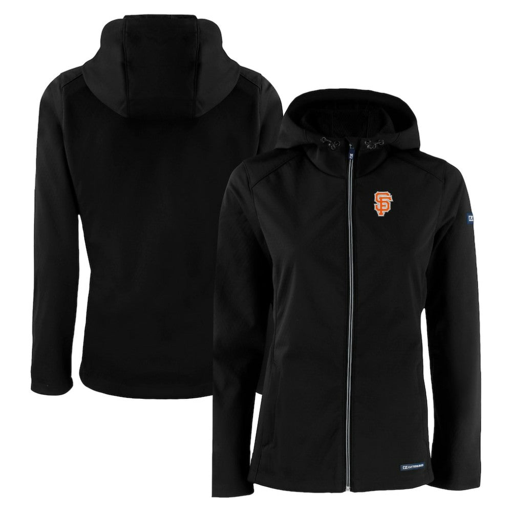 San Francisco Giants Cutter & Buck Women's City Connect Evoke Eco Softshell Recycled Full-Zip Hoodie Jacket for sale
