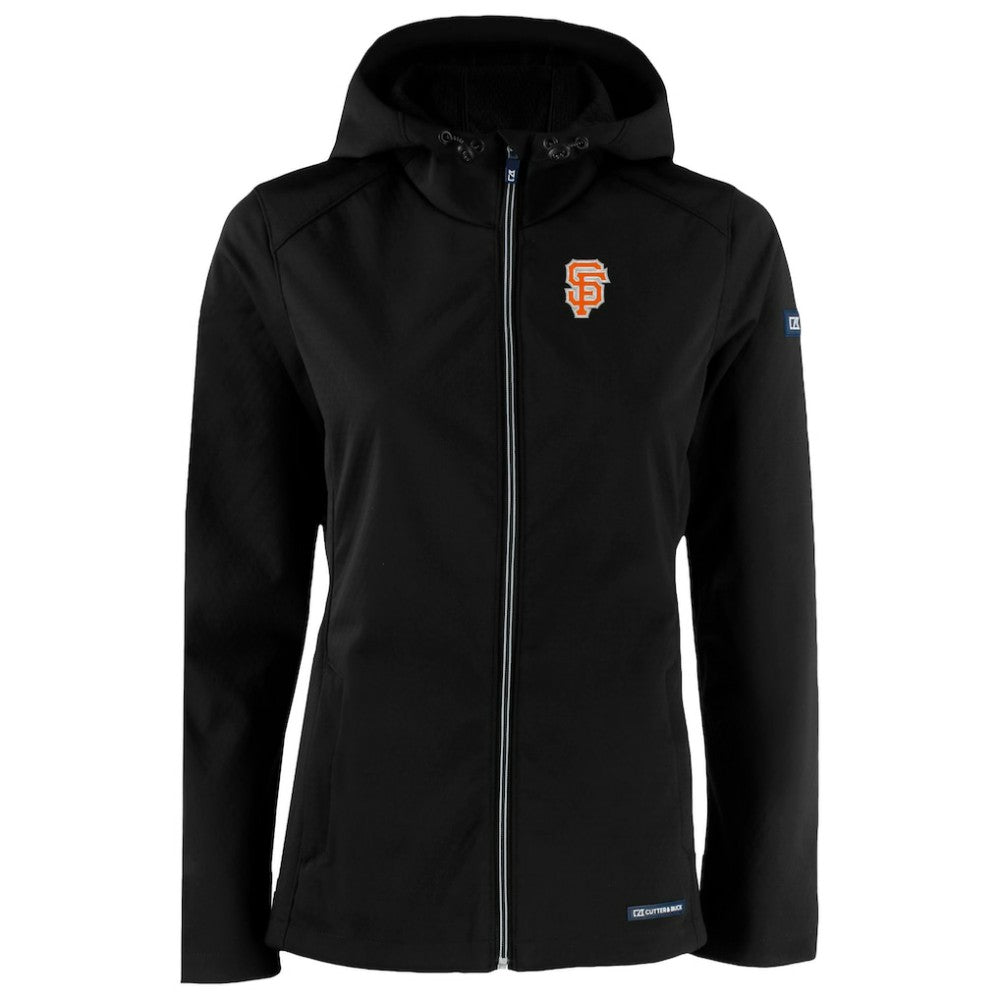 San Francisco Giants Cutter & Buck Women's City Connect Evoke Eco Softshell Recycled Full-Zip Hoodie Jacket for sale