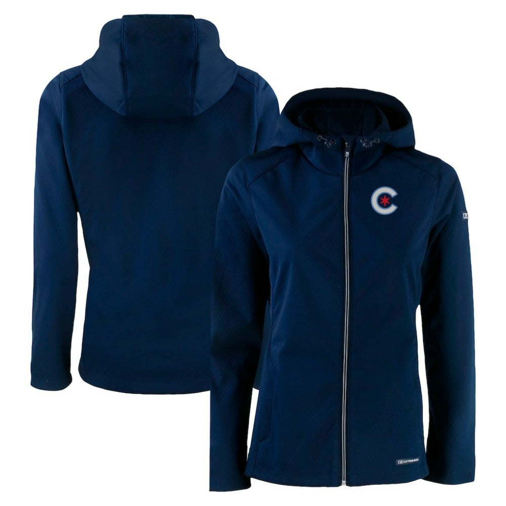 Chicago Cubs Cutter & Buck Women's City Connect Evoke Eco Softshell Recycled Full-Zip Hoodie Jacket Near Me