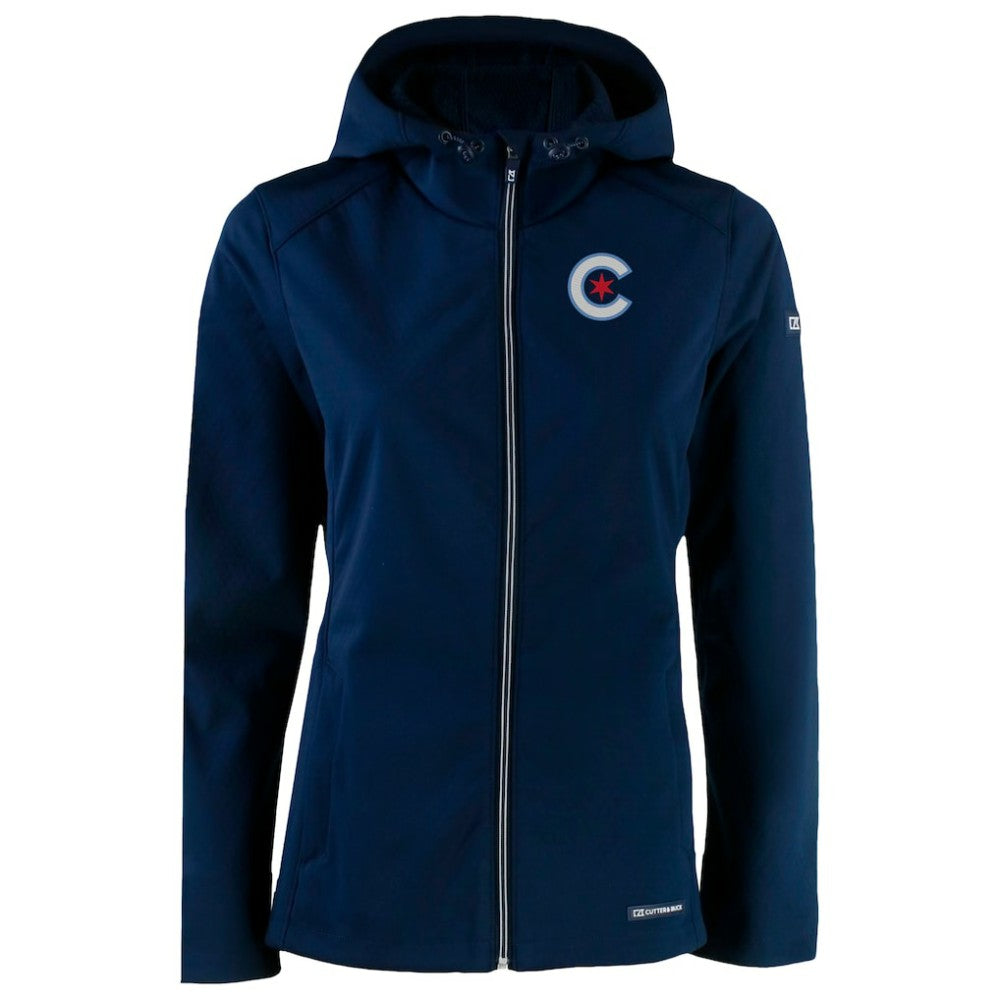 Chicago Cubs Cutter & Buck Women's City Connect Evoke Eco Softshell Recycled Full-Zip Hoodie Jacket Near Me